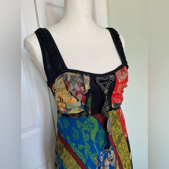 Y2K Save The Queen Mesh Printed Midi Decorated Dress Size M - Picture 2 of 15